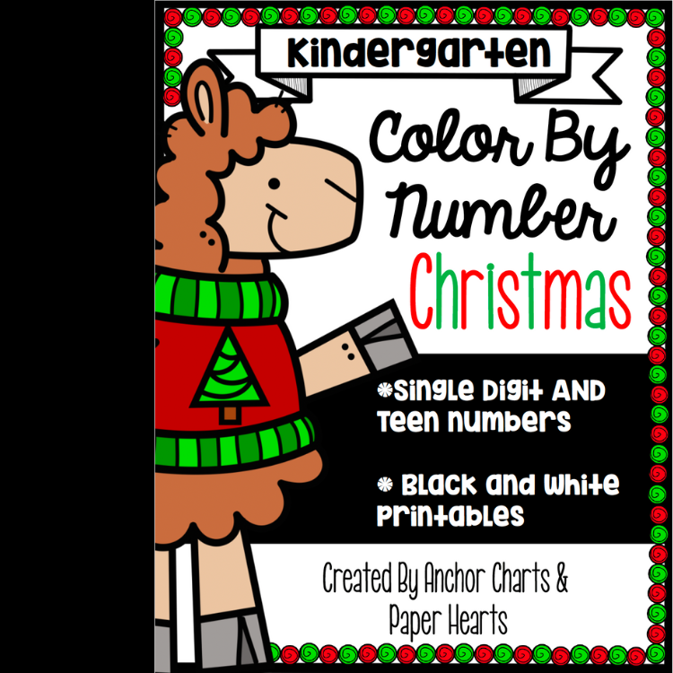 Christmas Color By Number | Printable Holiday Math Activity for PreK‑2