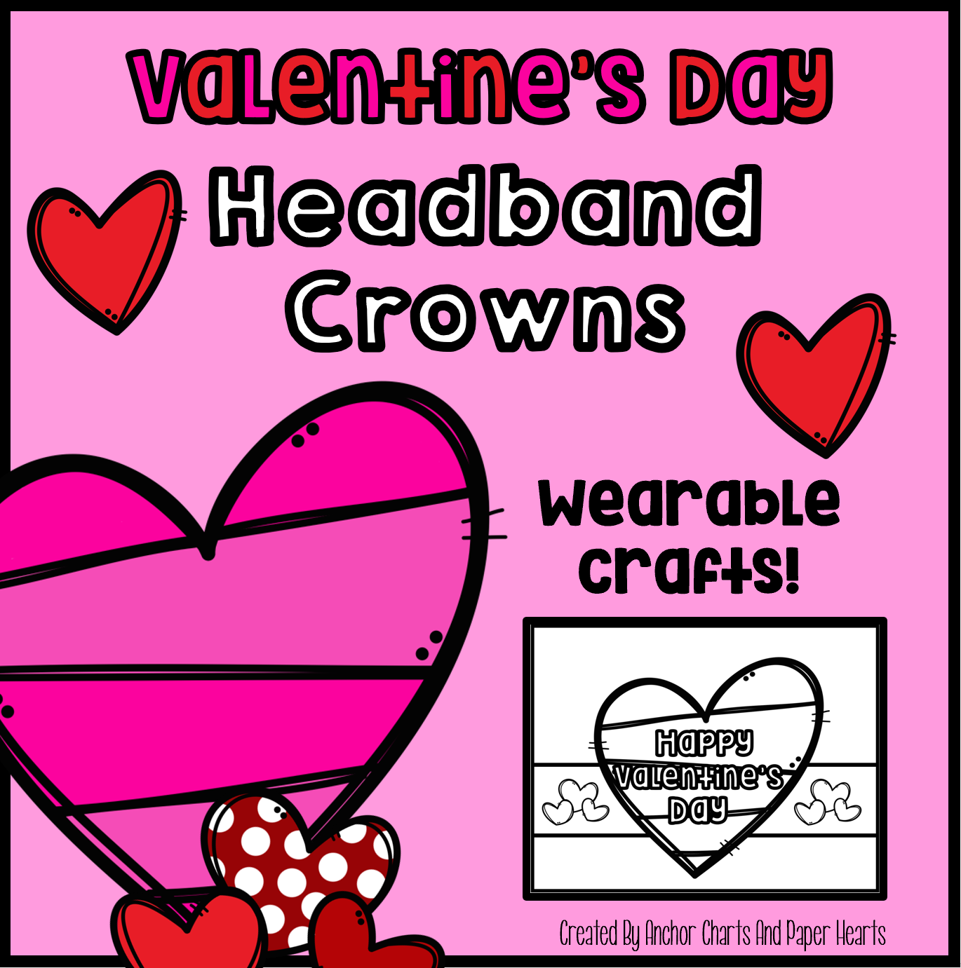 Valentine’s Day Headband Crowns | Printable Holiday Craft for PreK to 4