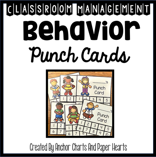 Behavior Punch Cards | Printable Positive Behavior Incentive for Elementary