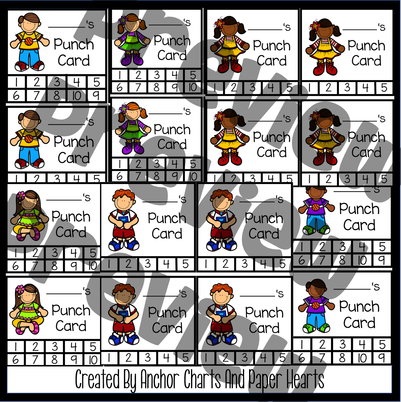 Behavior Punch Cards | Printable Positive Behavior Incentive for Elementary