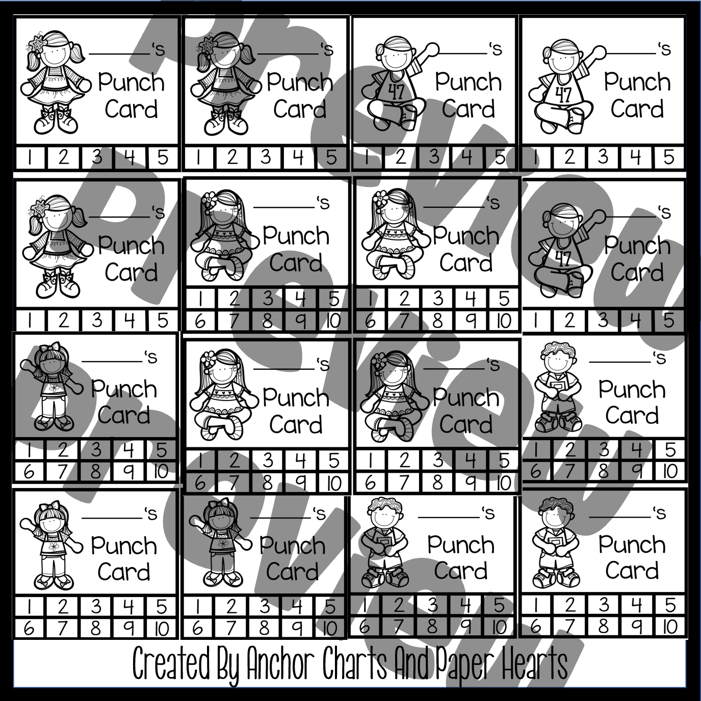 Behavior Punch Cards | Printable Positive Behavior Incentive for Elementary