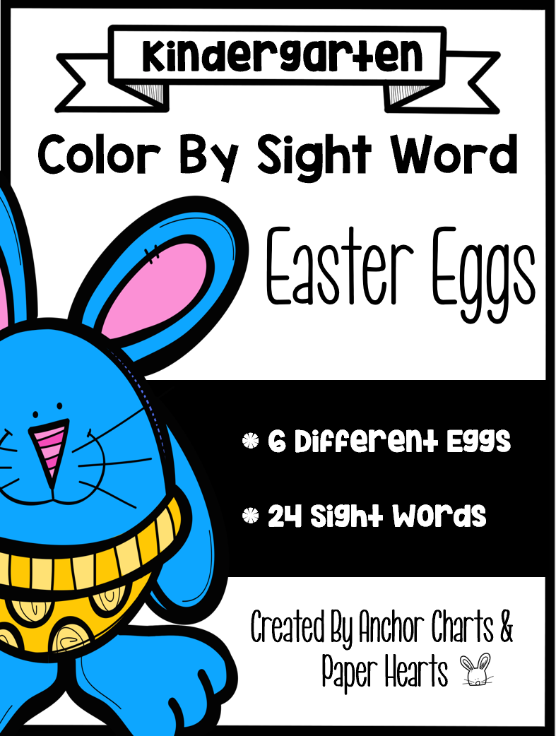 Color By Sight Word – Easter Eggs | Printable Literacy Activity for PreK-1