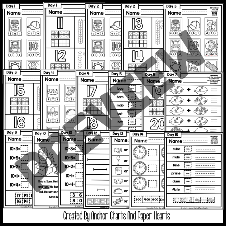 Kindergarten Take Home Packet | Printable Learning Activities for Kindergarten Students