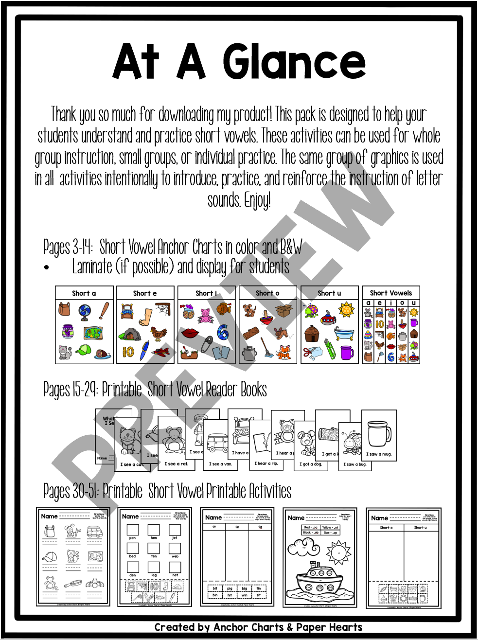Short Vowel Mega Bundle | Printable Phonics Activities & Games for Kindergarten & 1st Grade
